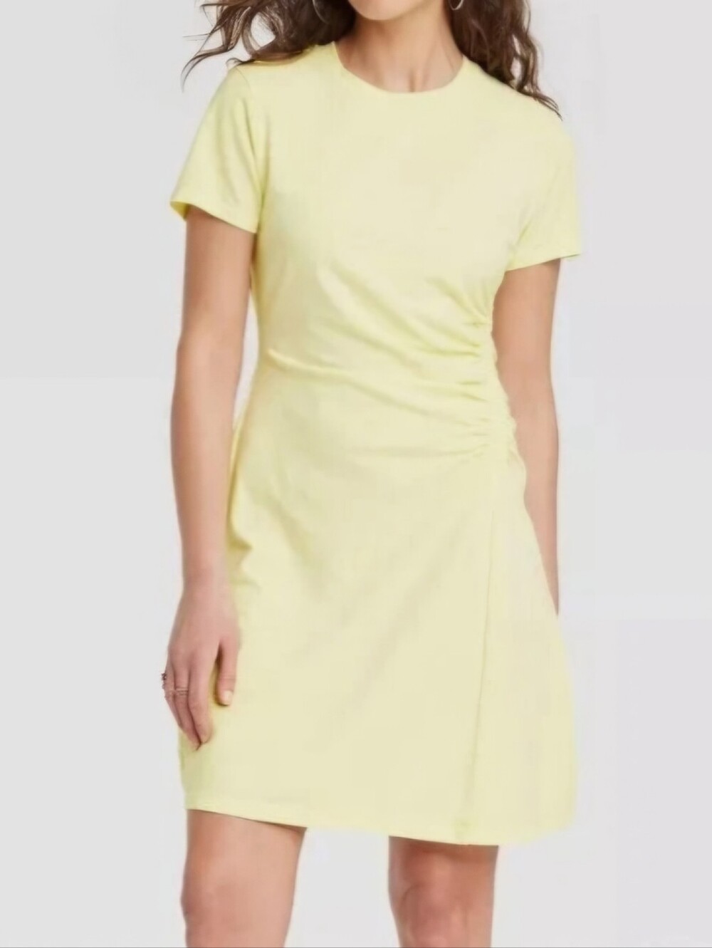 Universal Thread Light Yellow Ruched Side Midi Dress. Size 4X. NWT.